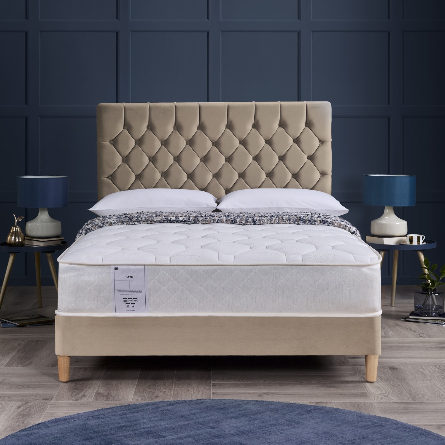Faye Pocket Sprung Quilted Mattress - White Superking