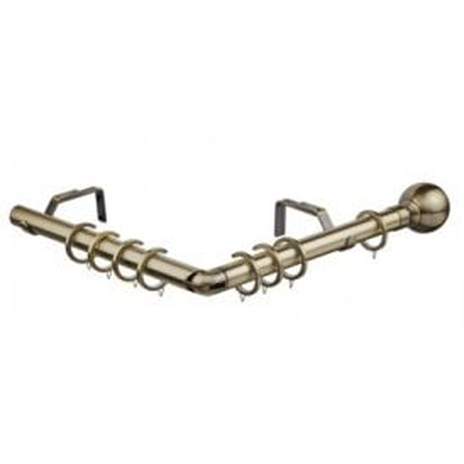 28mm 475cm Ball End Antique Brass Eyelet Bay Pole Set - Antique Brass
