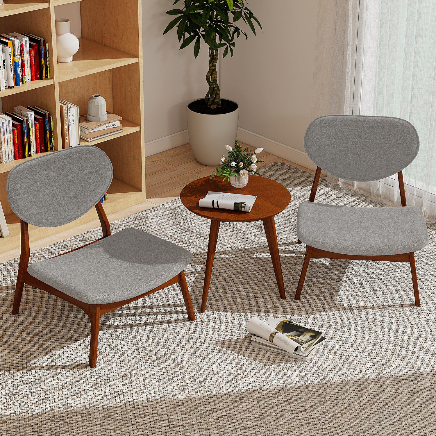 Accent Chairs And Table Set - Grey