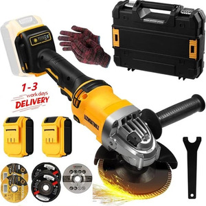 21V Brushless Cordless Angle Grinder Set with 2x Battery