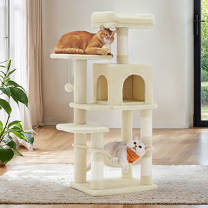 Feandrea Plush Cat Tower with Scratching Posts
