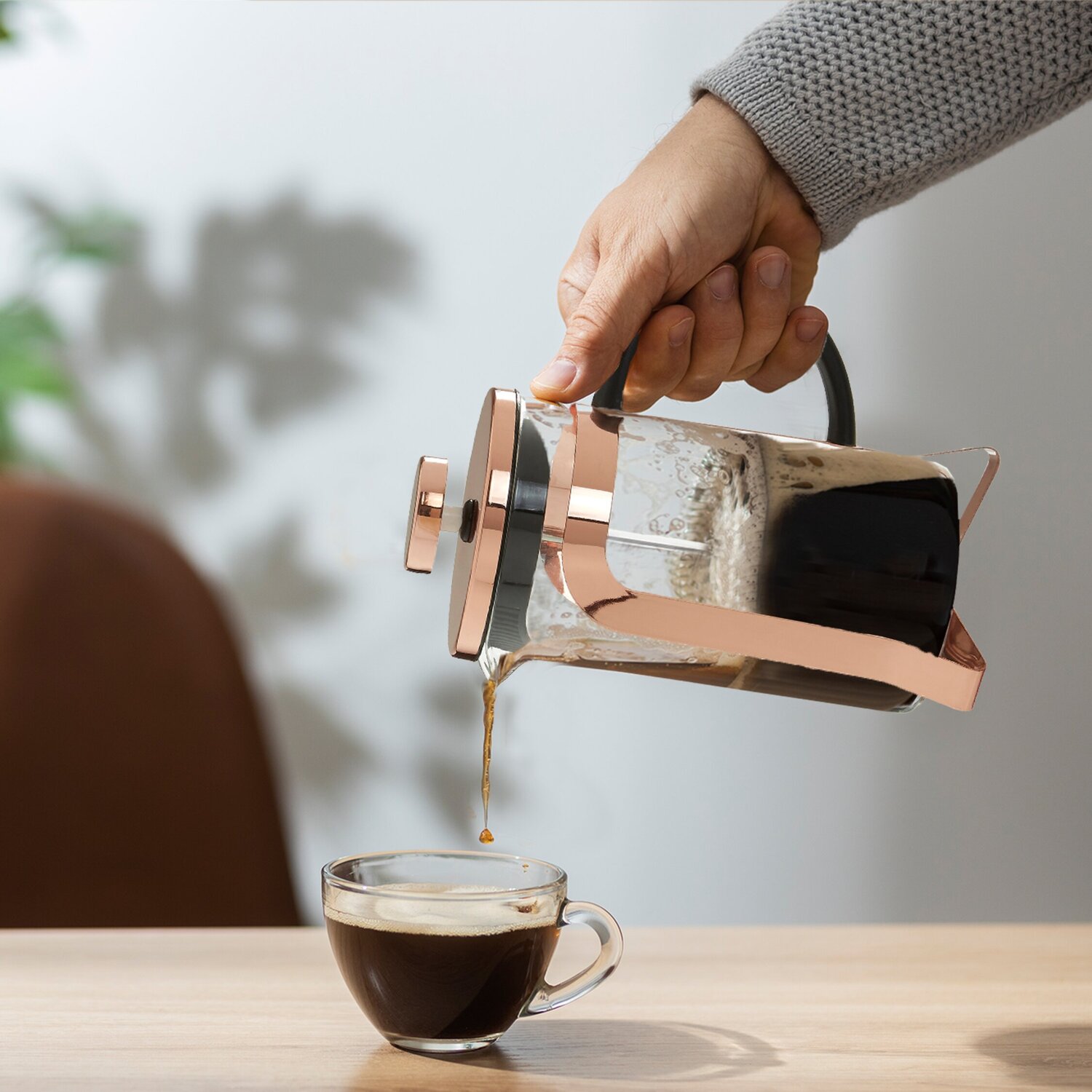 Image of Akeala Rose Gold Cafetiere 350 ml&hellip;