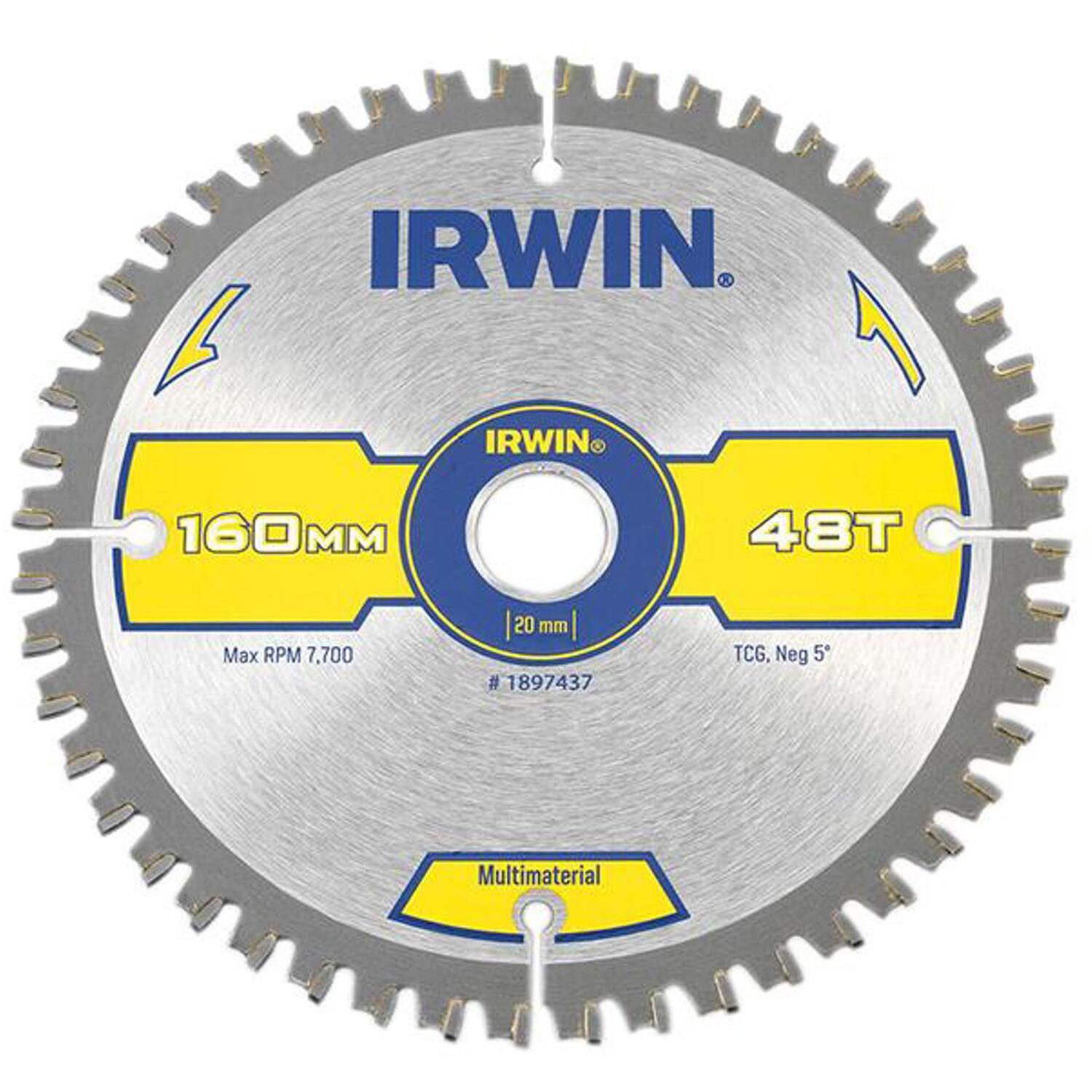 Irwin 1897437 Multi Material Circular Saw Blade 160 X 20Mm X 48T Tcg/Neg - Image 7