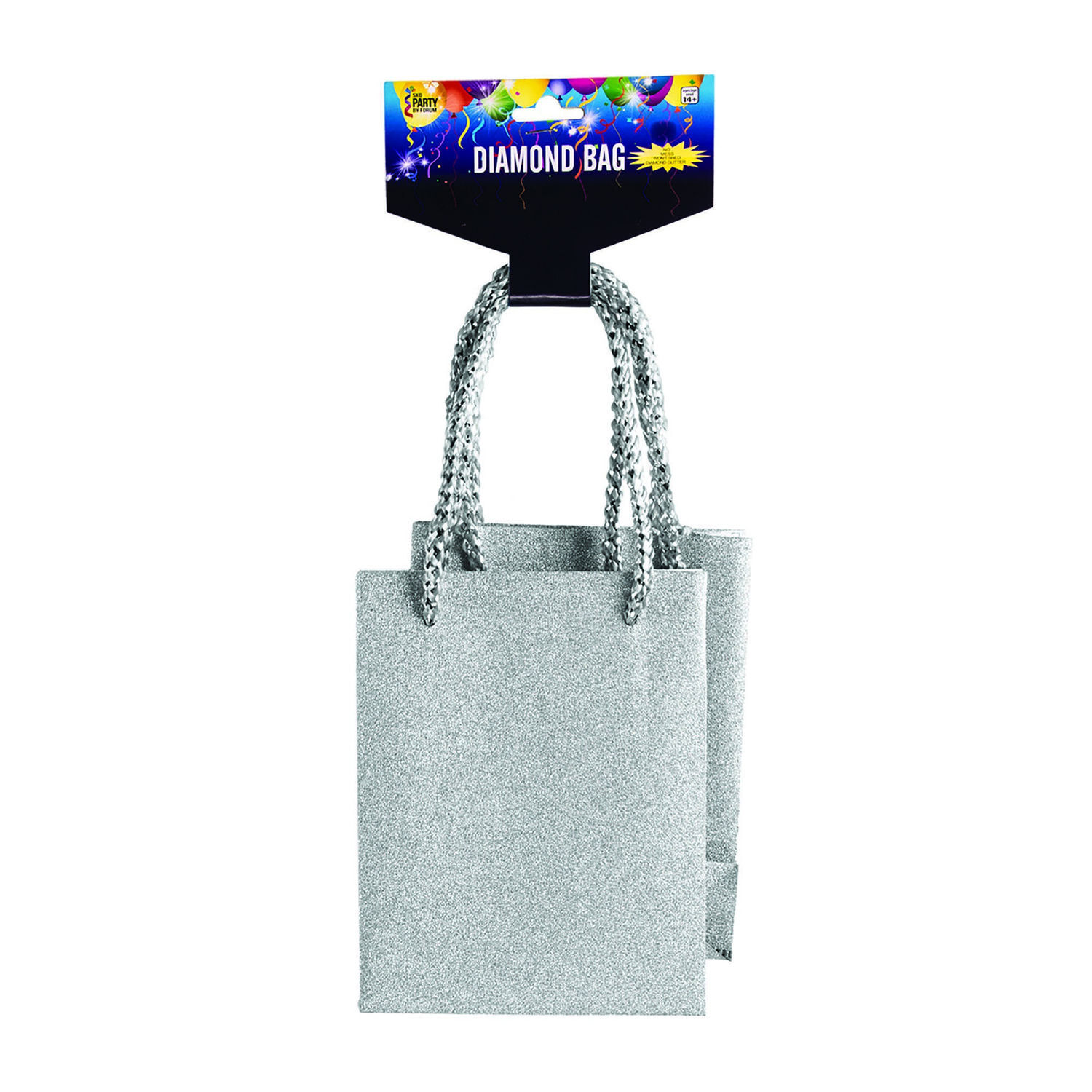 Bristol Novelty Diamond Small Gift Bag - Silver / Silver