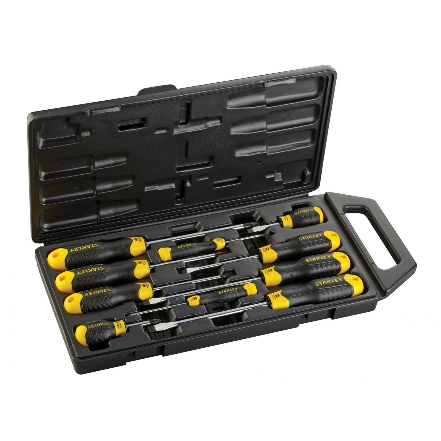 Stanley Hand Tools Cushion Grip Screwdriver Set, 10 Piece - Multi Colour