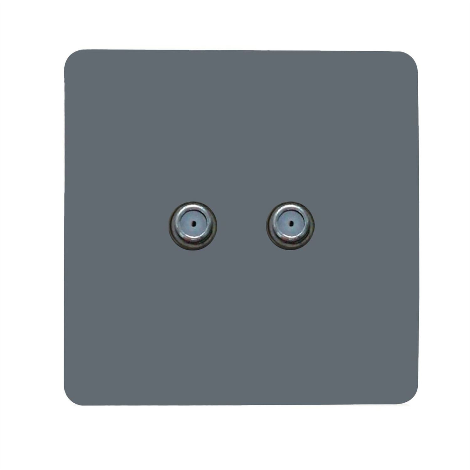 Trendi Switch 2 Gang Male F-Type Satellite Television Socket - Warm Grey - Image 1