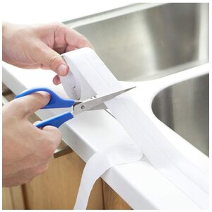 3 Rolls Waterproof Self Adhesive Caulk Tape White 38mm PVC