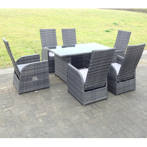 Fimous Rattan Rectangular Reclining Dining Set