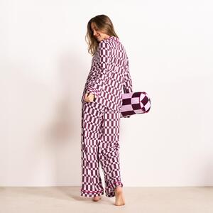 OHS Check Print Piped Jersey Pyjama Set