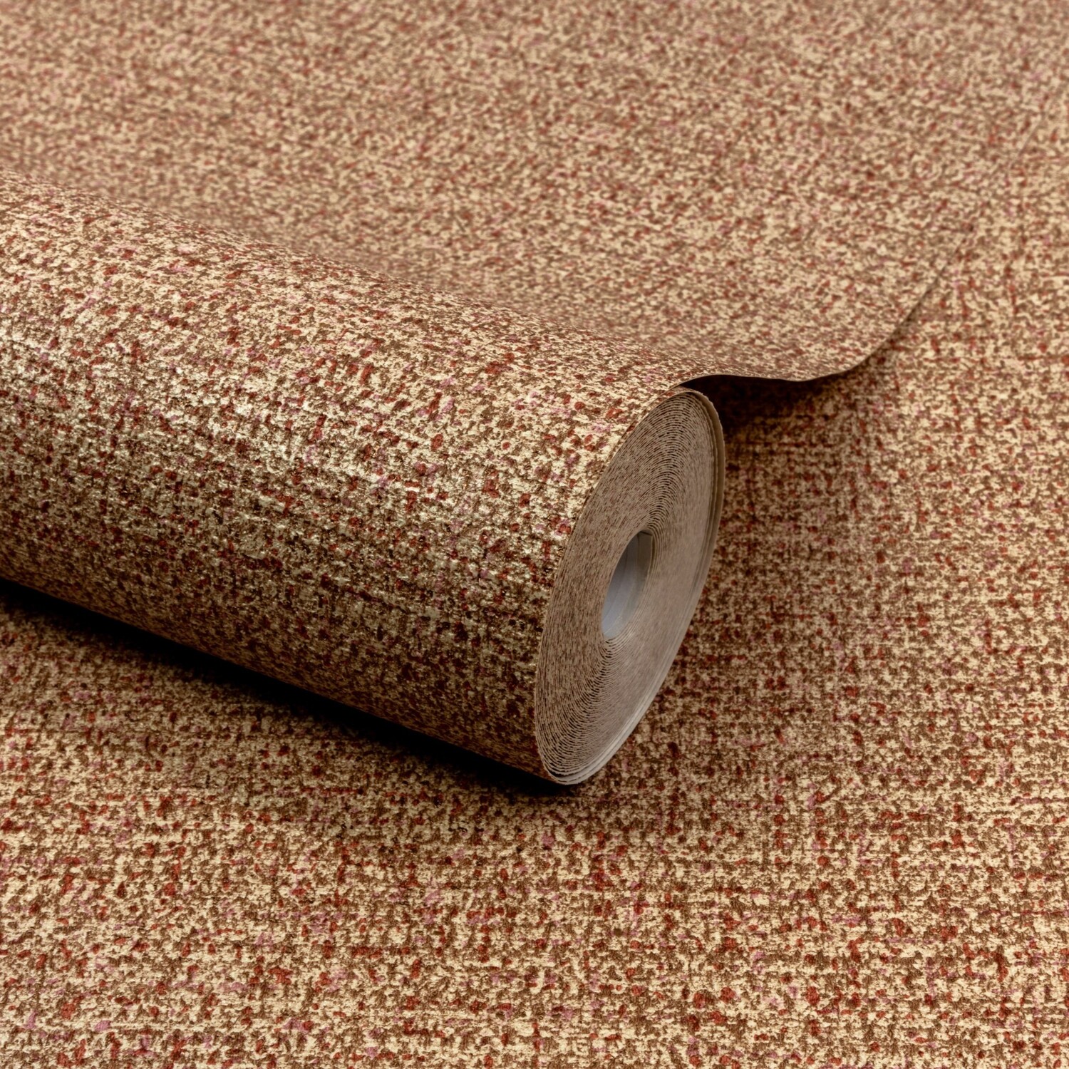 Grandeco Boutique Coral And Rust Mysore Fabric Effect Twill Luxury Embossed Wallpaper - Image 5