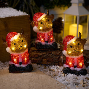3 Piece Acrylic Highland Cow Set