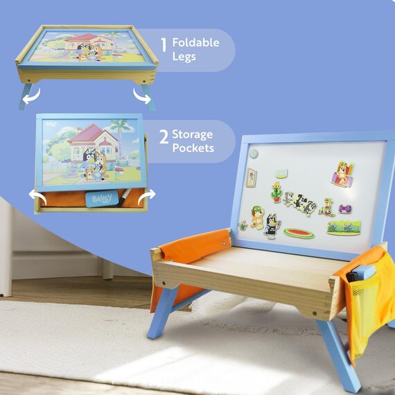 BLUEY Tabletop Easel - 2 in 1 Double-Sided Chalkboard & Whiteboard