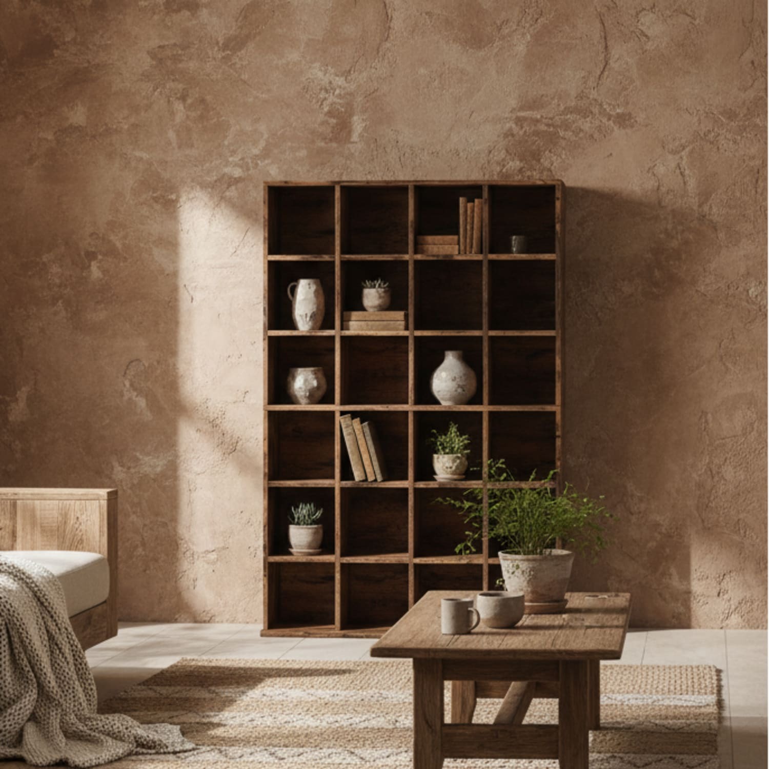 Wyld Haus Limi Wooden Rustic Brown Adjustable Cd Storage Cabinet 89 X 130.5 Cm