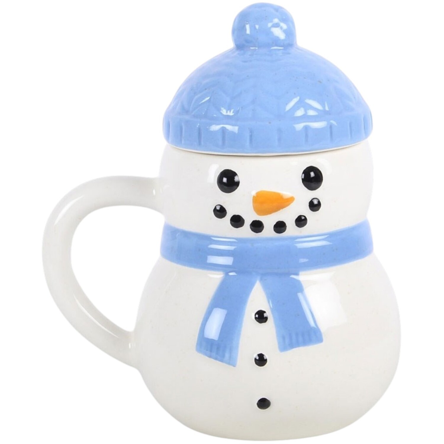 Kingsbury Gifts Winter Snowman Lidded Mug - White
