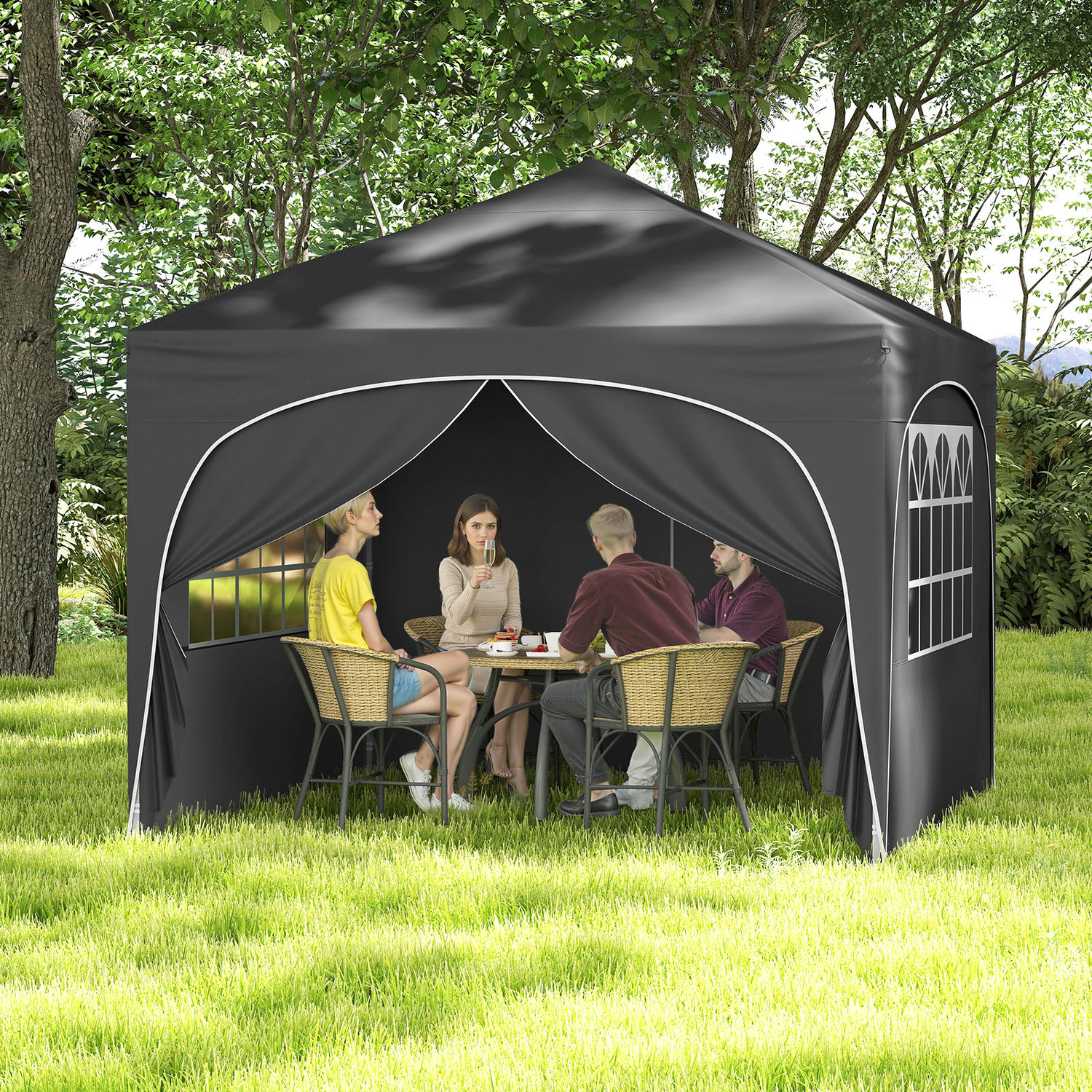 300×300cm Pop Up Tent 4 Removable Sidewalls