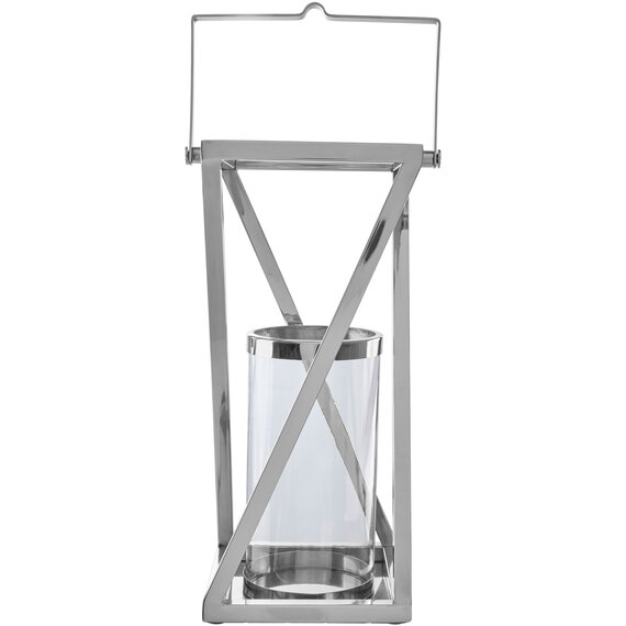 Cruzar Large Silver Criss Cross Lantern