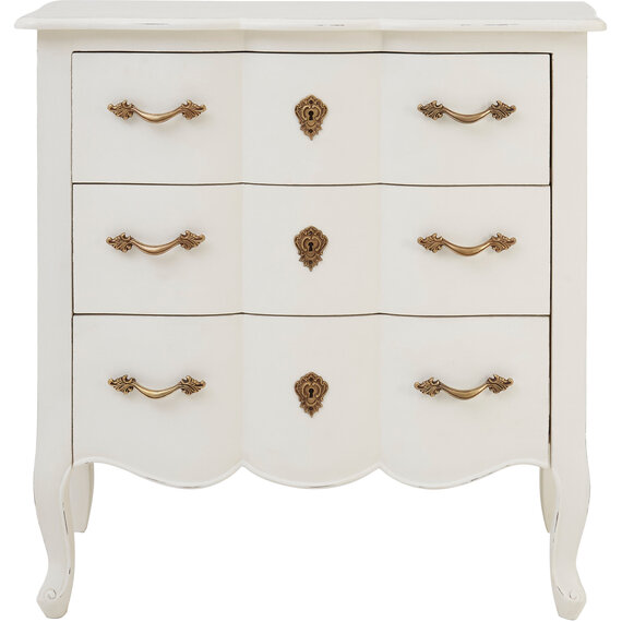 Loire 3 Drawer White Chest