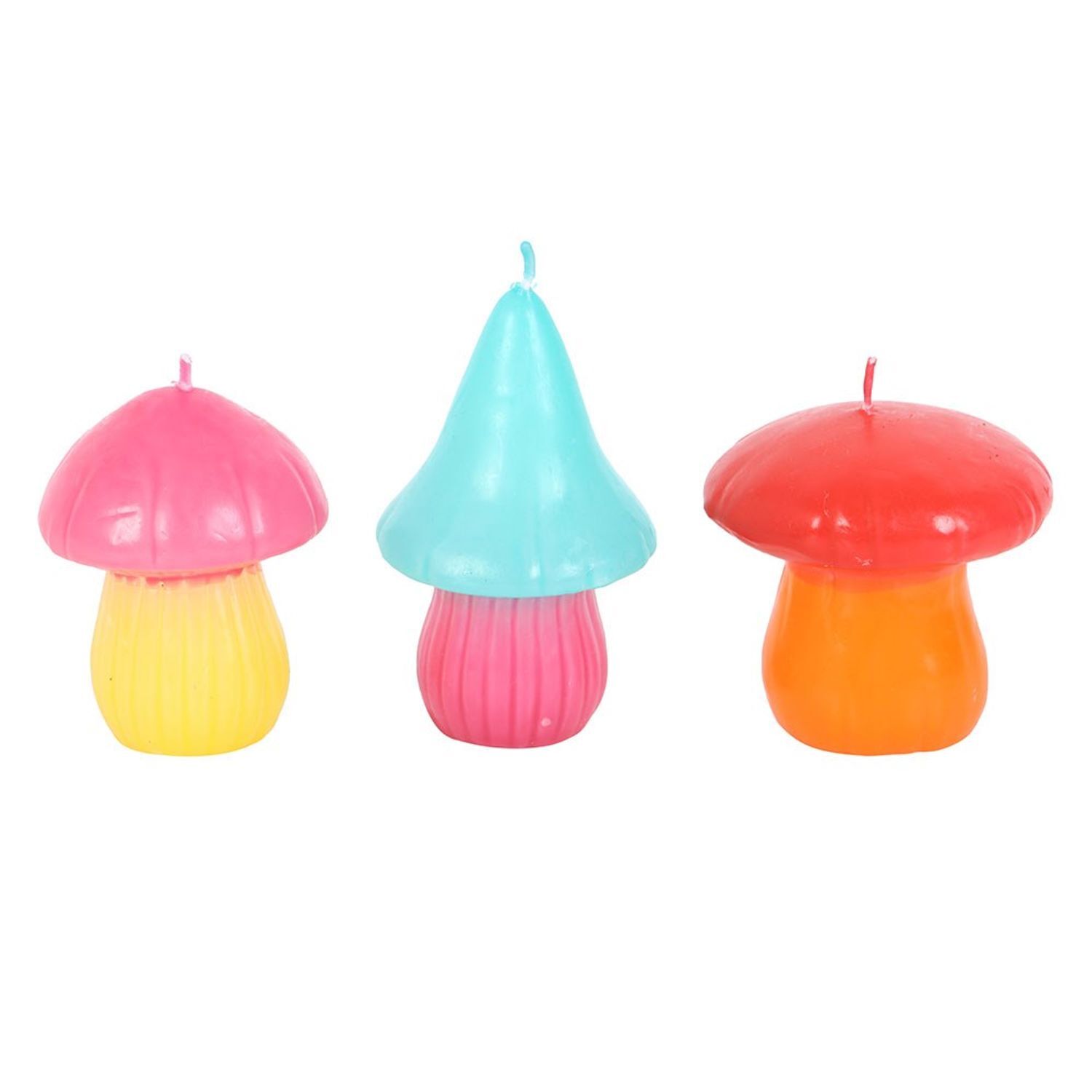 Something Different Funky Fungi Mushroom Candles (Pack Of 3) - Multicoloured