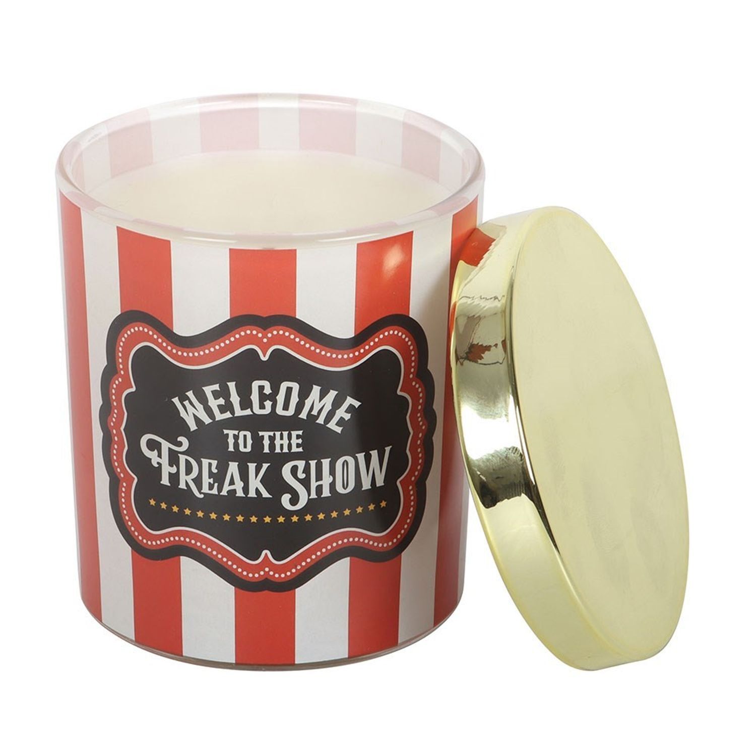 Something Different Welcome To The Freak Show Candy Apple Scented Candle - Orange/White