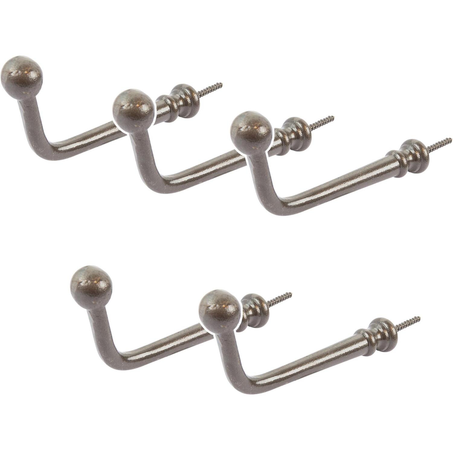 Hammer and Tongs Flat Top Screw Hook - W20mm x H60mm - Pack of 5 in Grey | Size: 1000mm x 1000mm