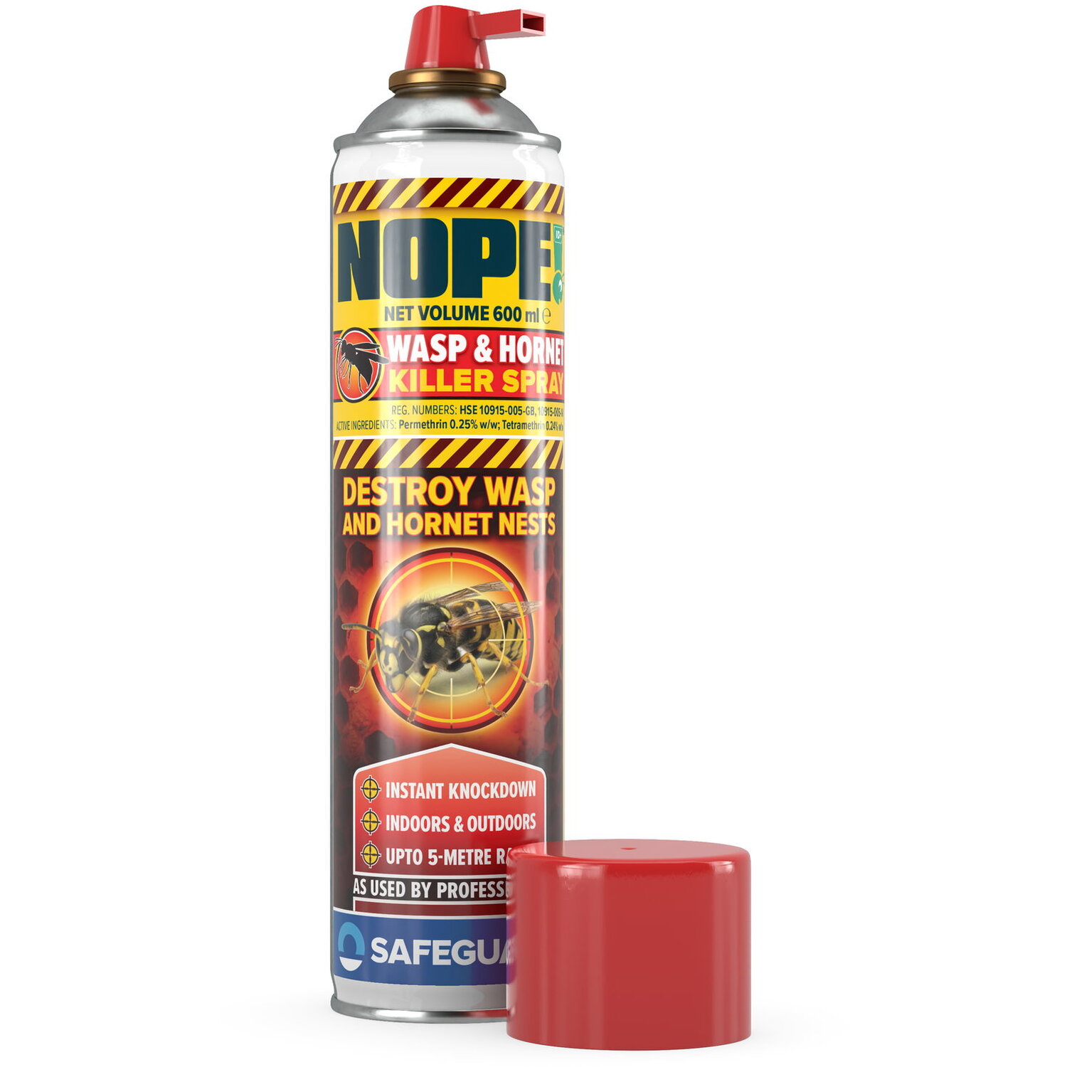 Nope! Wasp Nest Killer Spray (600Ml) | 5M Power Spray Wasp And Hornet Killer For Indoor & Outdoor Use | Instant Knockdown | Non-Foaming, Easy Clean-Up - Image 3