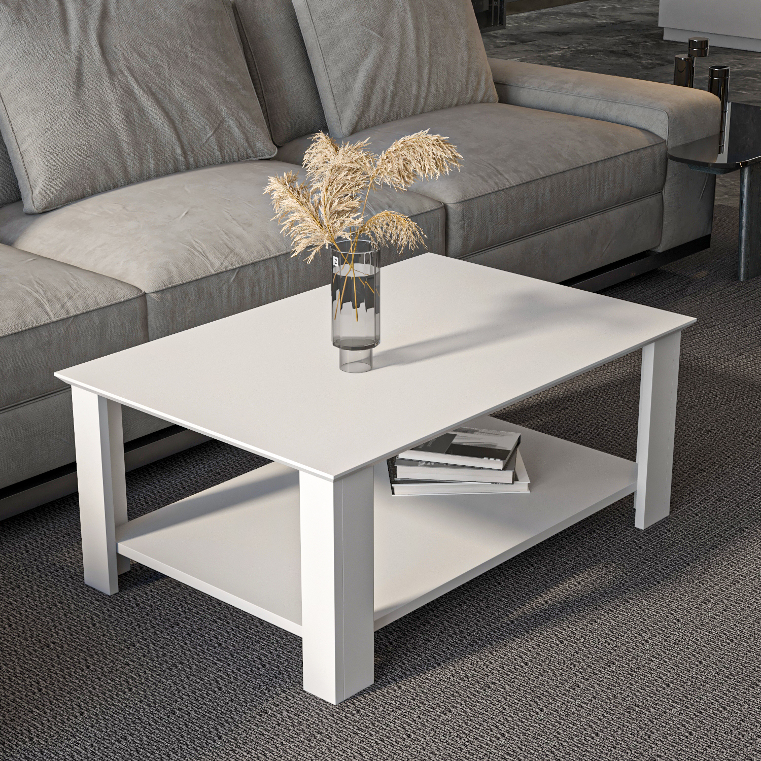 Rackhams White Leroy 90 Cm Rectangular Coffee Table - Image 2