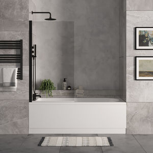 Round Single Ended 1700x700 Bath Set - Leg Set and Black Screen