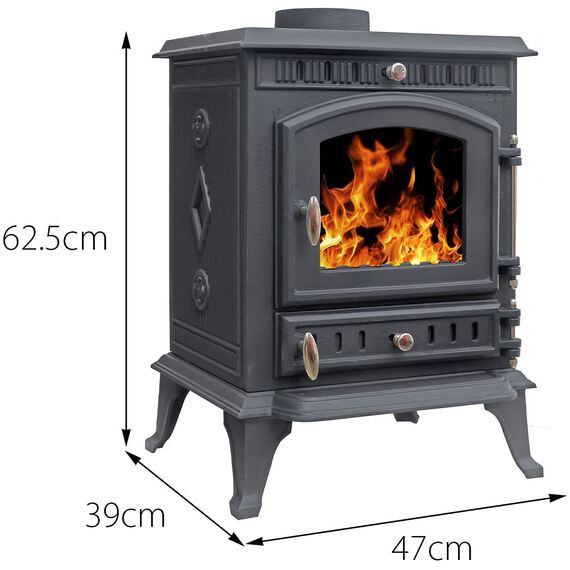 Royal Fire 7kW Cast Iron Wood and Charcoal Burning Stove
