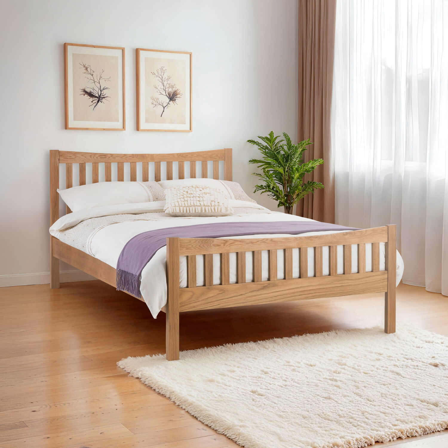 B&Q - Bergamo 135Cm Double Natural Oak Effect Bed - Image 5
