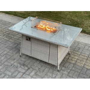U Shape Lounge Sofa Dining Set Gas Heater Firepit Dining Table