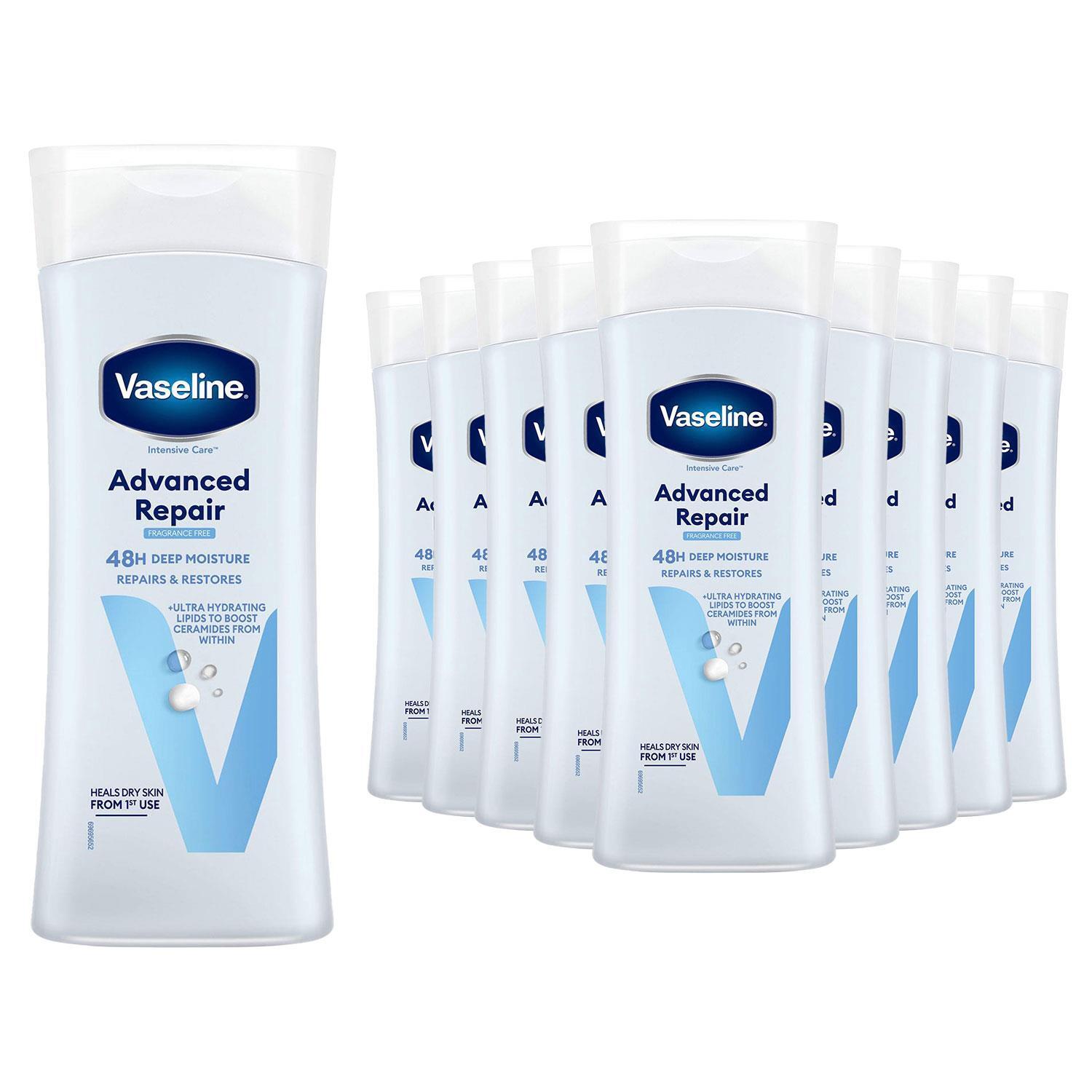 Vaseline Advanced Repair Fragrance Free Body Lotion 400Ml, 10 Pack - White - Image 1