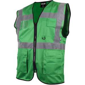 Scan hi-vis utility yellow waistcoat XL (48in) EN 20471 compliant