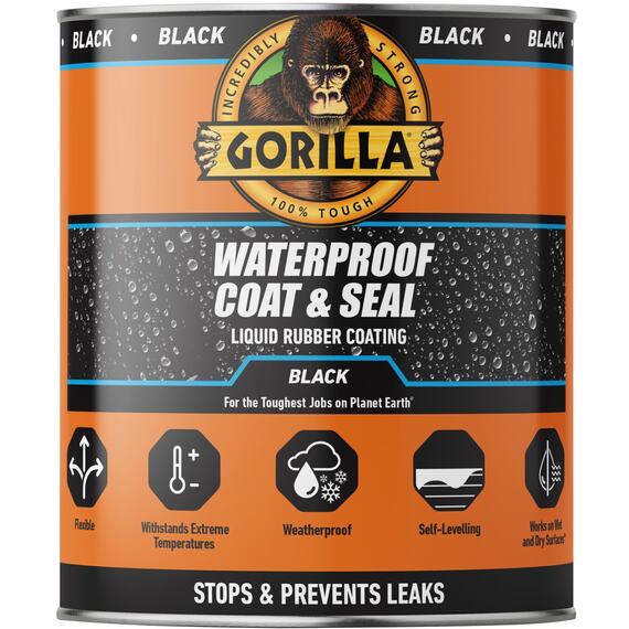 Gorilla Glue waterproof coat & seal liquid rubber coating black 946ml