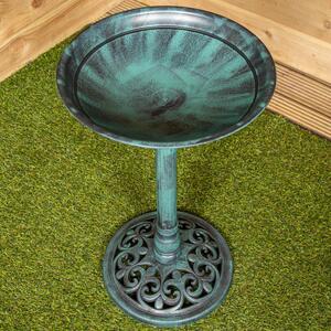 Green Bronze Effect Garden Twin Bird Bath with Bird Sculptures shot 16981499