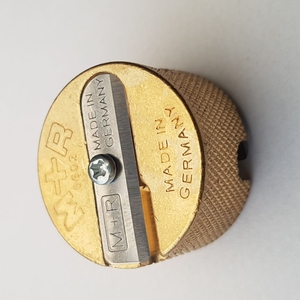 Brass Round Double-Hole Pencil Sharpener - German Precision for Standard & Jumbo Pencils
