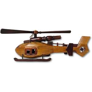 Sky Sentinal Model Helicopter  Handcrafted Wooden Vintage 30 cm