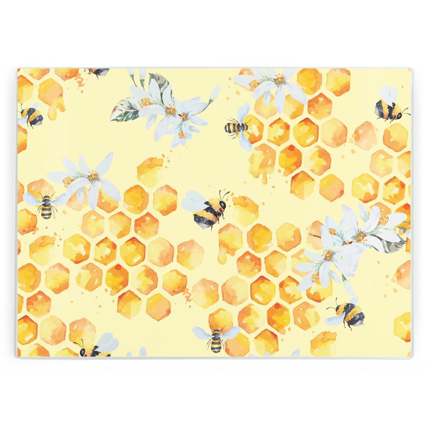 Image of Bee Honeycomb Large Glass Worktop Protector&hellip;