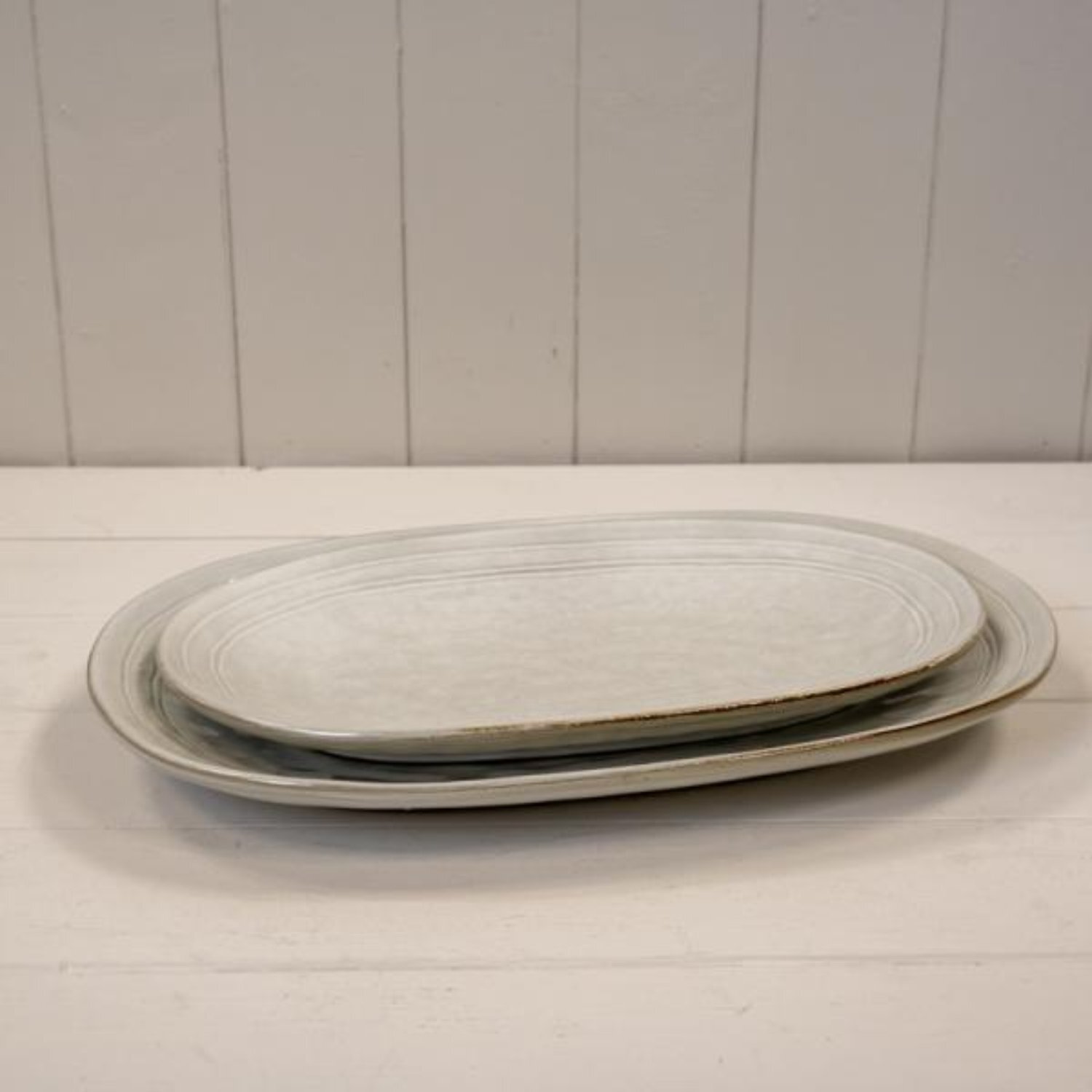 Image of Cream Satchville Stoneware Large Oval Plate&hellip;