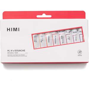 HIMI Tube Gouache Set, 24 Colours 12 ml, Paint For Precision Work