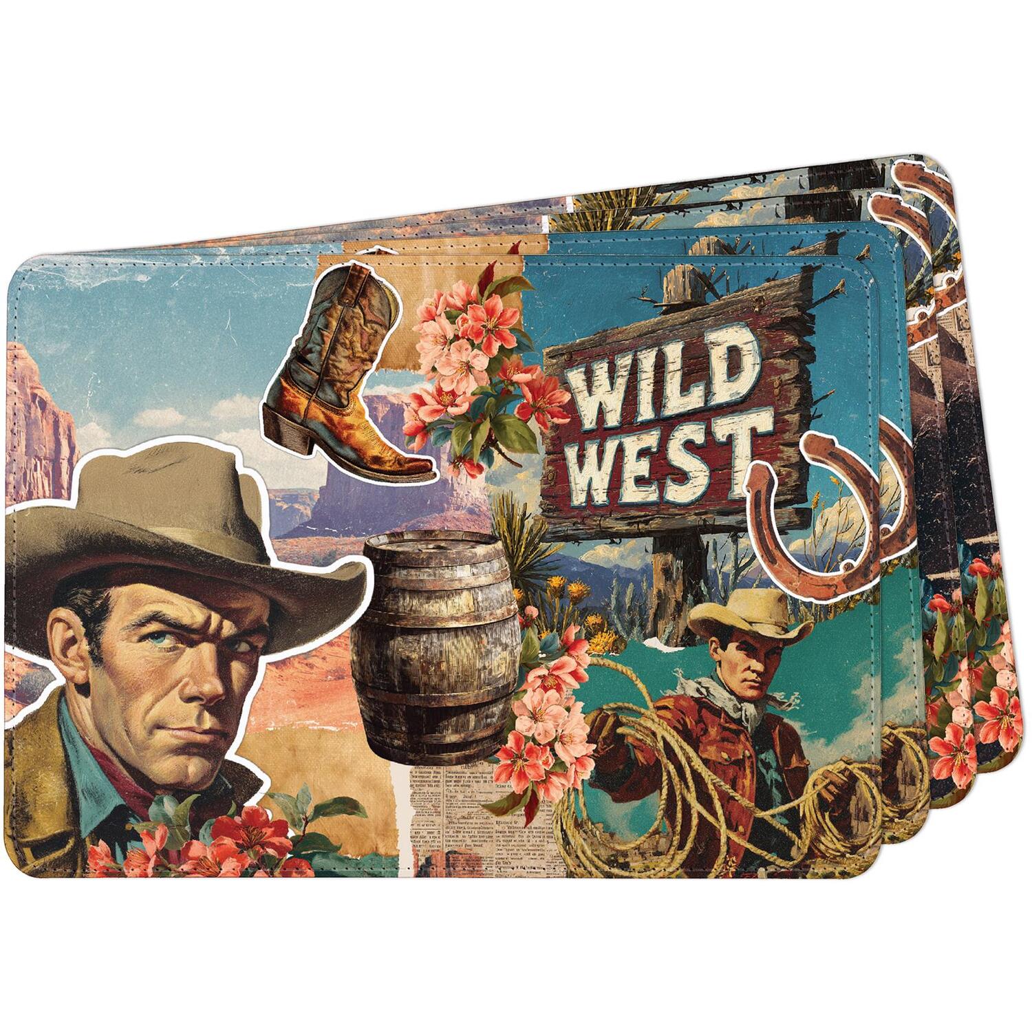Image of Western Style Faux Leather Placemats -&hellip;