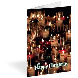 Christmas Candles Folded card 150 Pack
