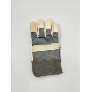 Heavy-Duty Leather Work Gloves Reinforced Palm, Durable Canvas Back, Safety Cuff