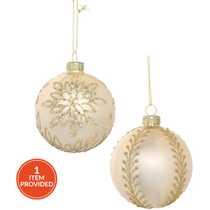 Shiny Champagne Gold Leaf Bauble