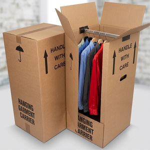 3 x Wardrobe Removal Boxes Double Wall Hanging Rail Clothes Storage & Moving Boxes