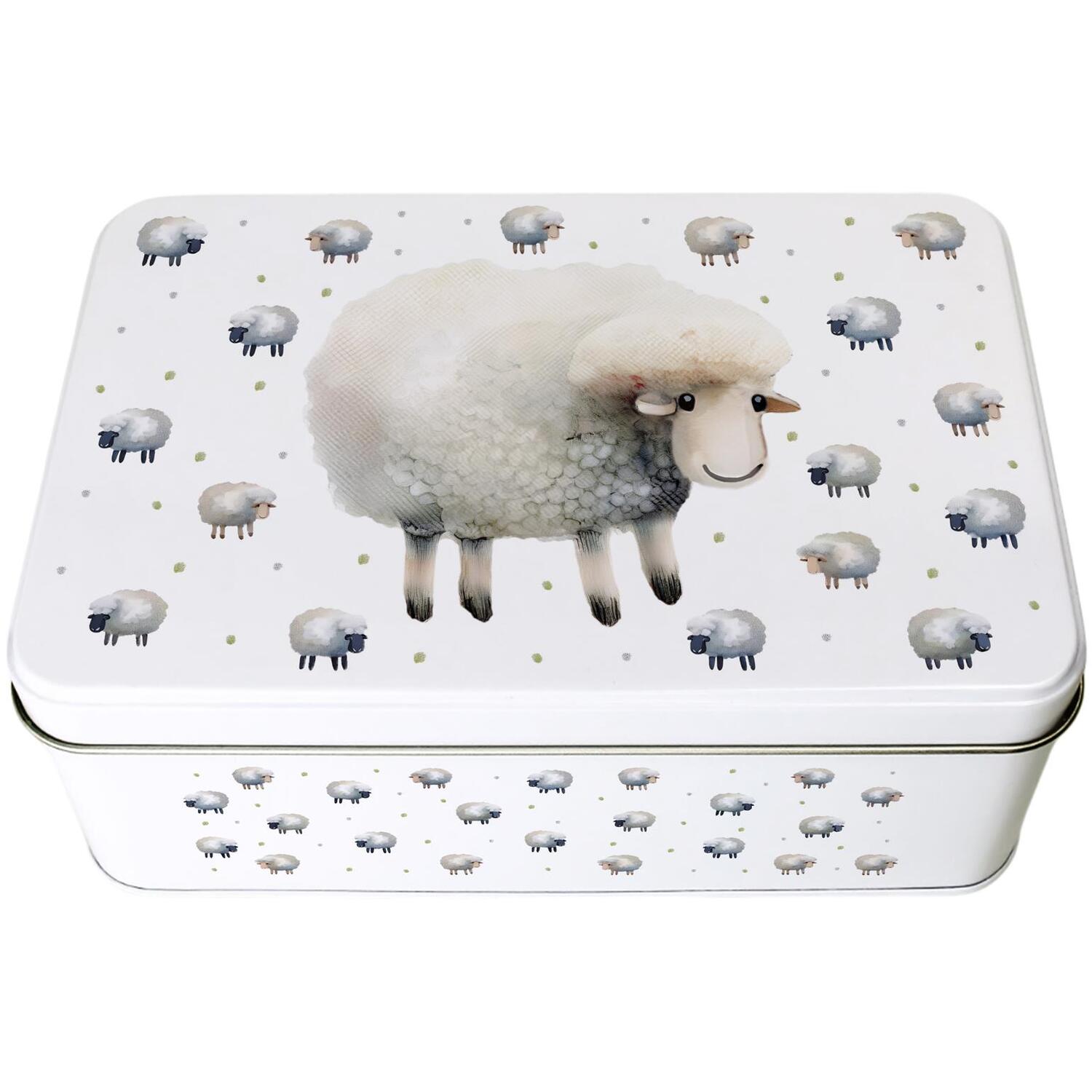 Purely Home Spring Sheep Rectangular Tin - Multicoloured - Image 1