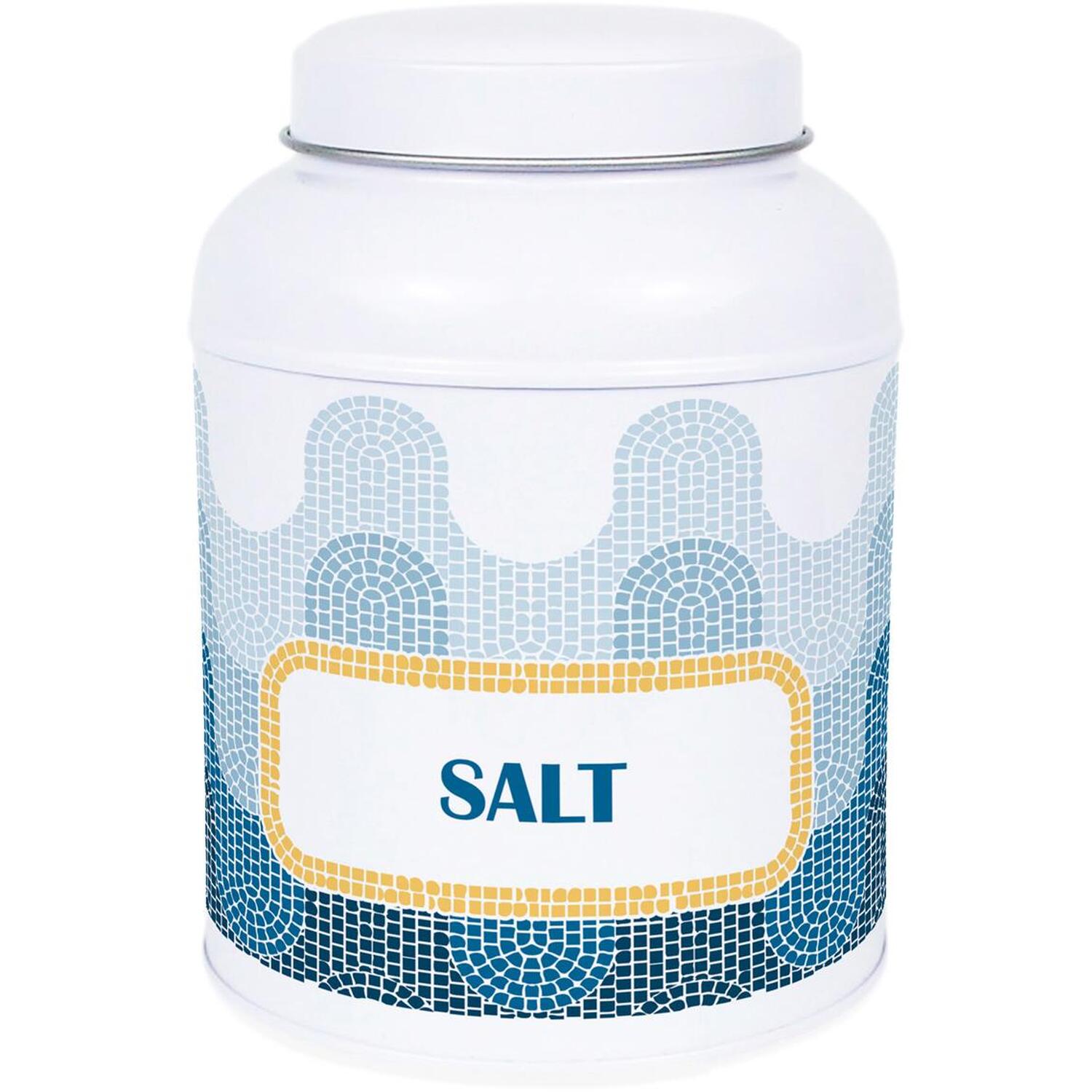 Purely Home Mosaic Waves Salt & Peppercorn Canisters - Small Kitchen Seasoning Jars - Salt / 110G