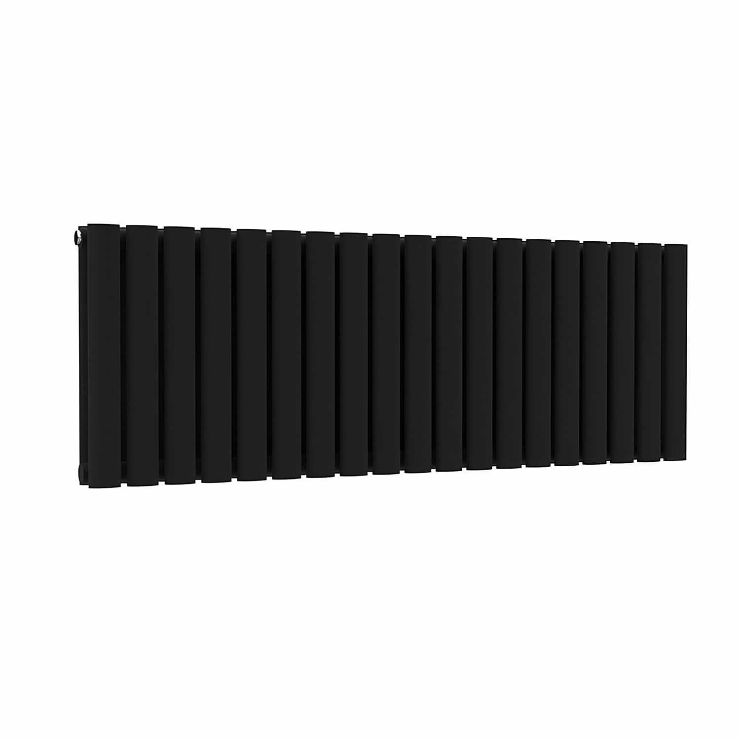 Lux Heat Black Oval Horizontal Double Panel Designer Radiator - Black