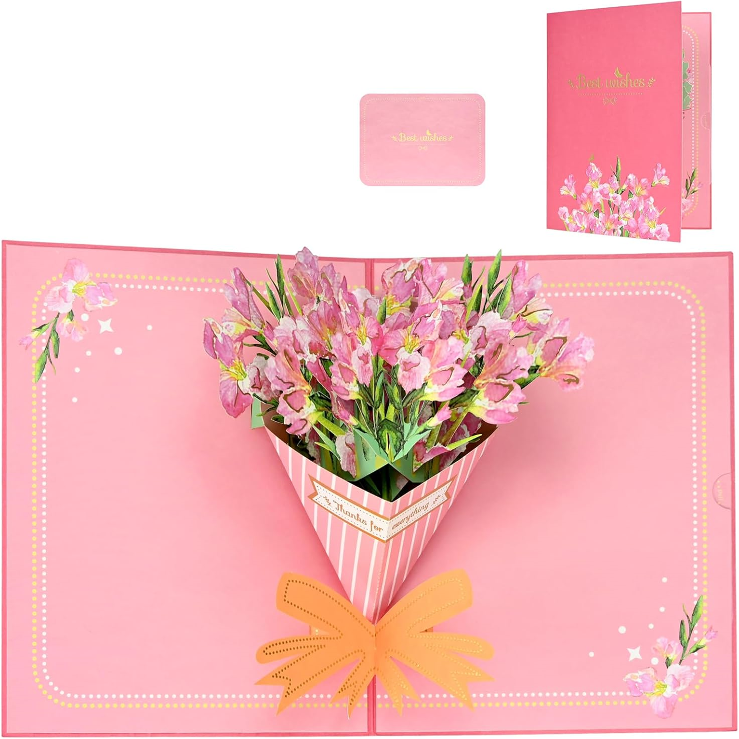 Elegant Gladiolus Bouquet 3D Pop Up Greeting Card - Mother's Day Anniversary - Image 2