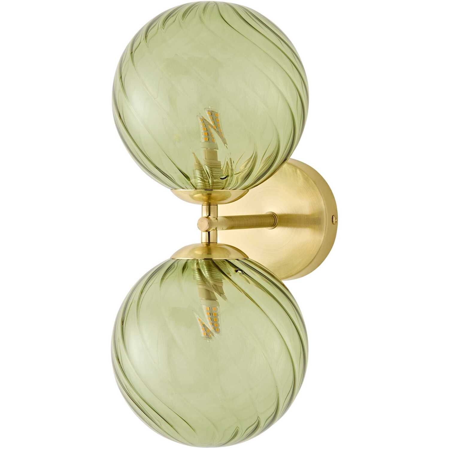 Valuelights Sydney Brushed Gold 2-Way Glass Globe Wall Light With Bulb - Image 3
