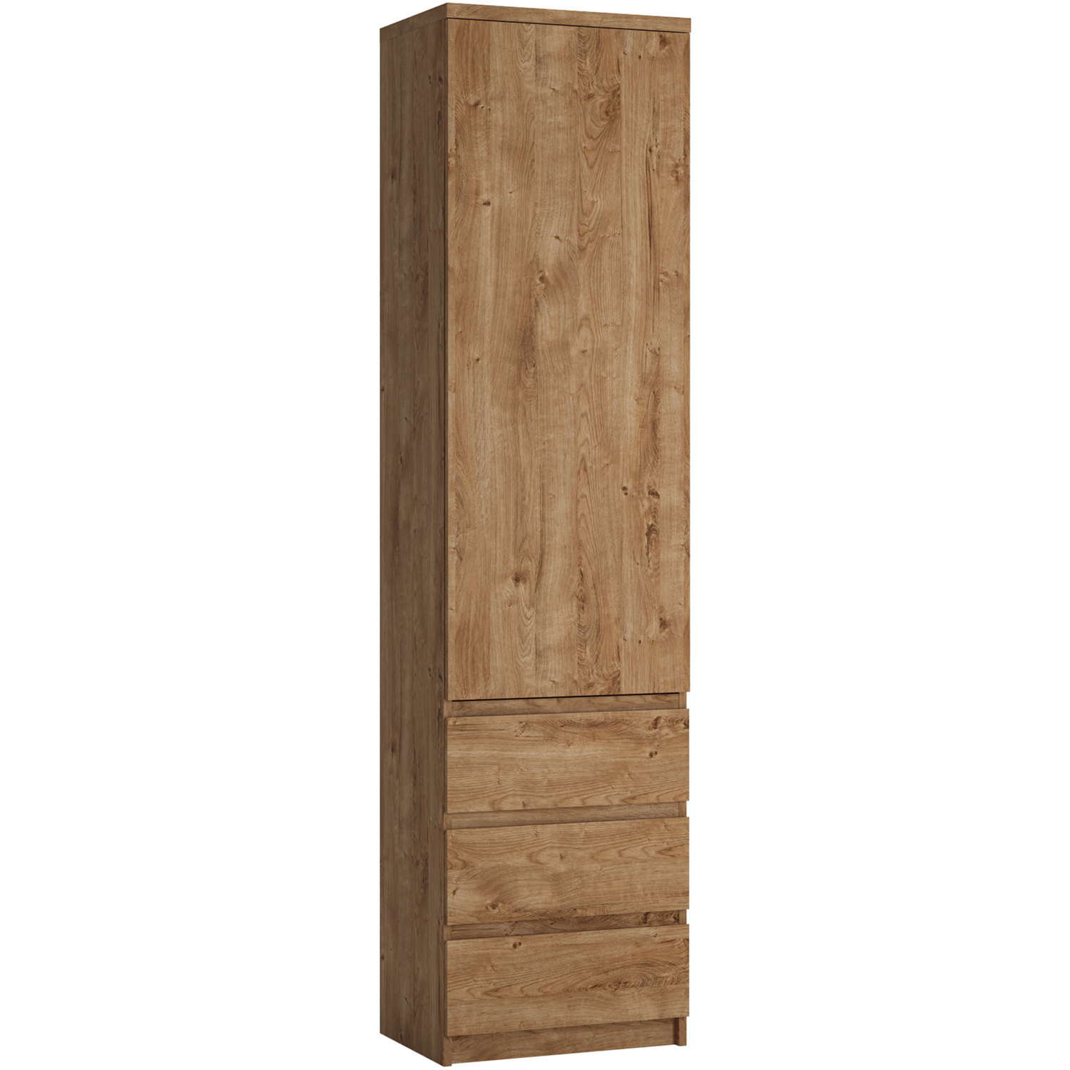 Furniture To Go Unisex Brown Fribo Tall Narrow Door 3 Drawer Cupboard In Size 1 - Image 3